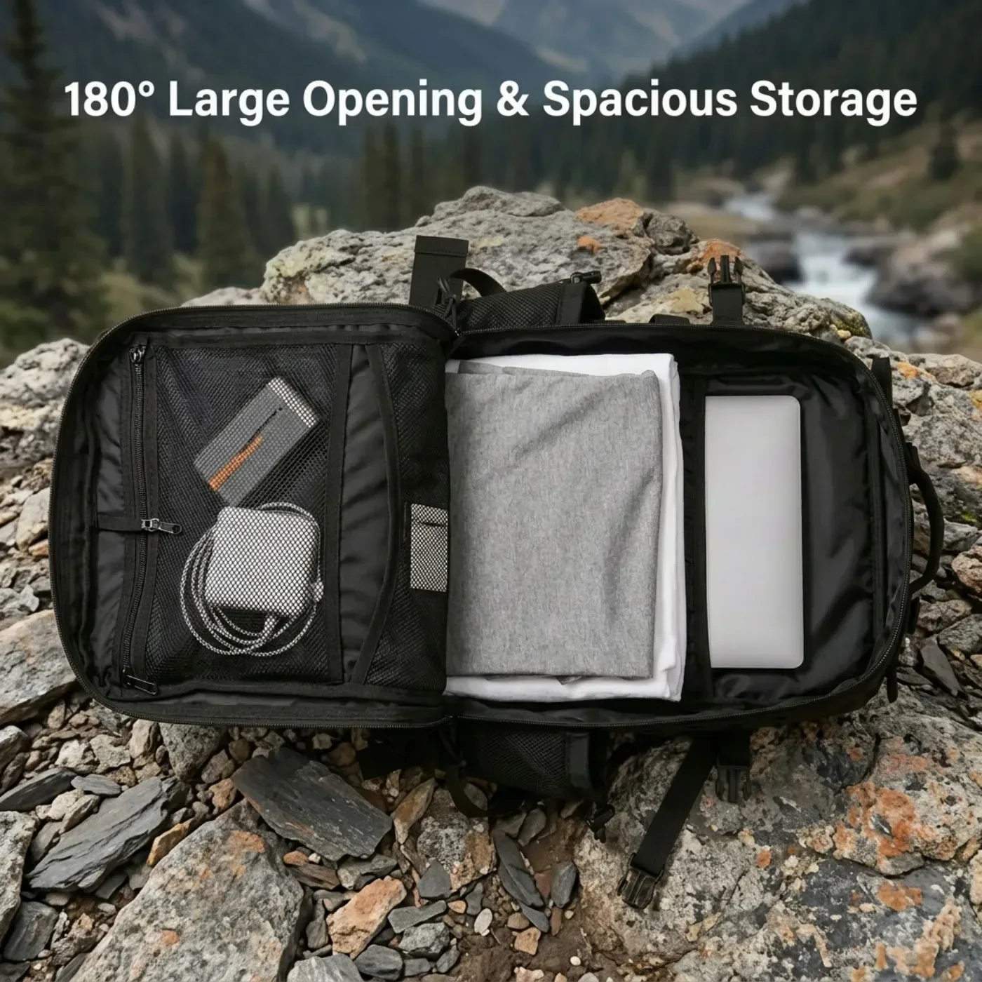 45L Large Capacity Tactical Gym Backpack Sports Backpack with Dual Water Bottle Cup Holders Outdoor Camping Fitness Gear Storage Backpack for Workout Training Hiking Trekking Travel Sports EDC Daily Carry Fitness Enthusiast Backpack Bag