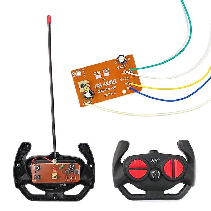 Set ricevitore trasmettitore 4ch 27MHZ Kit scheda principale telecomando per autocarro con cassone ribaltabile RC acrobatico fai da te