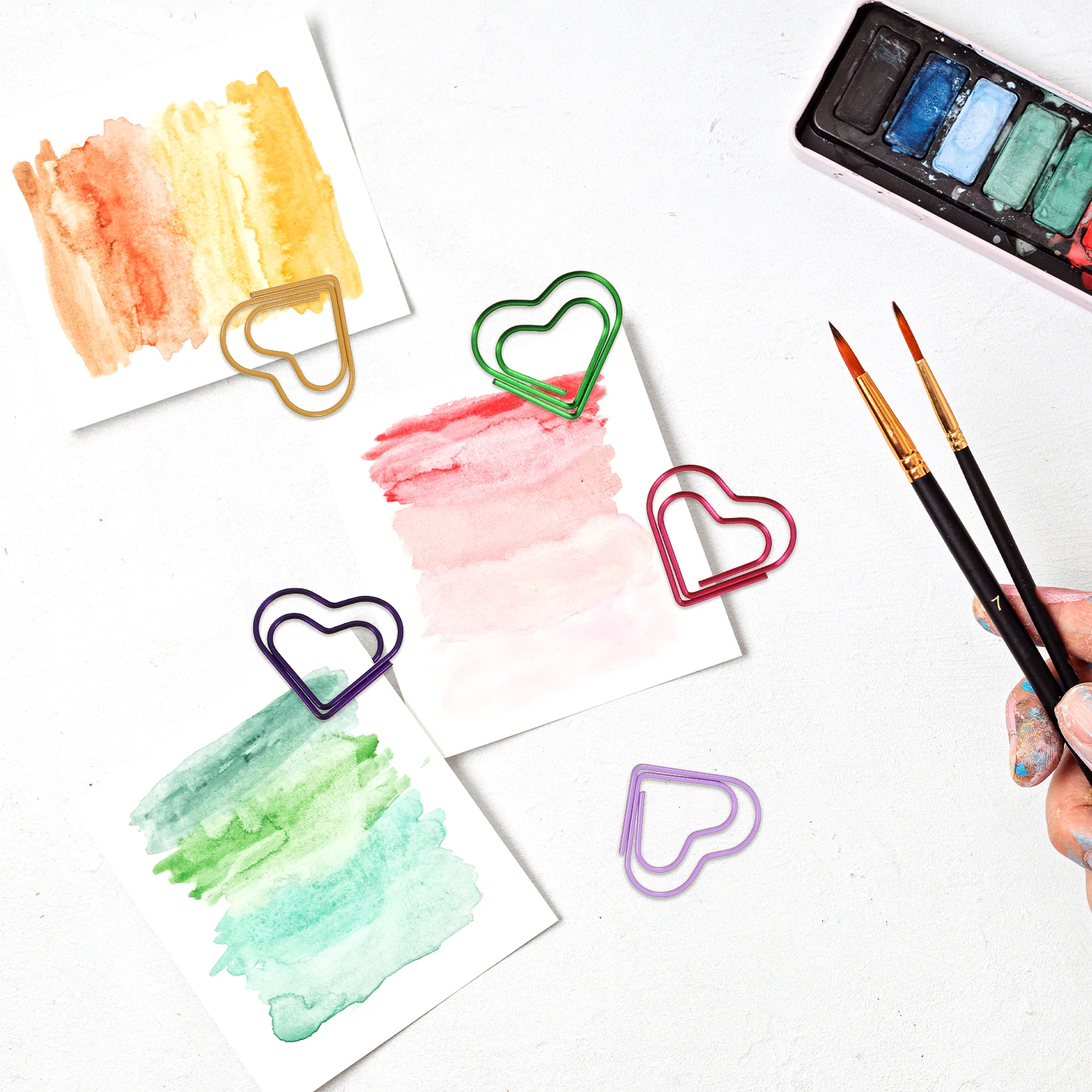 Heart-Shaped Paper Clips Multi-use Bookmarks Office Supplies Decorative Stationery File Clips Document Organizers Cute