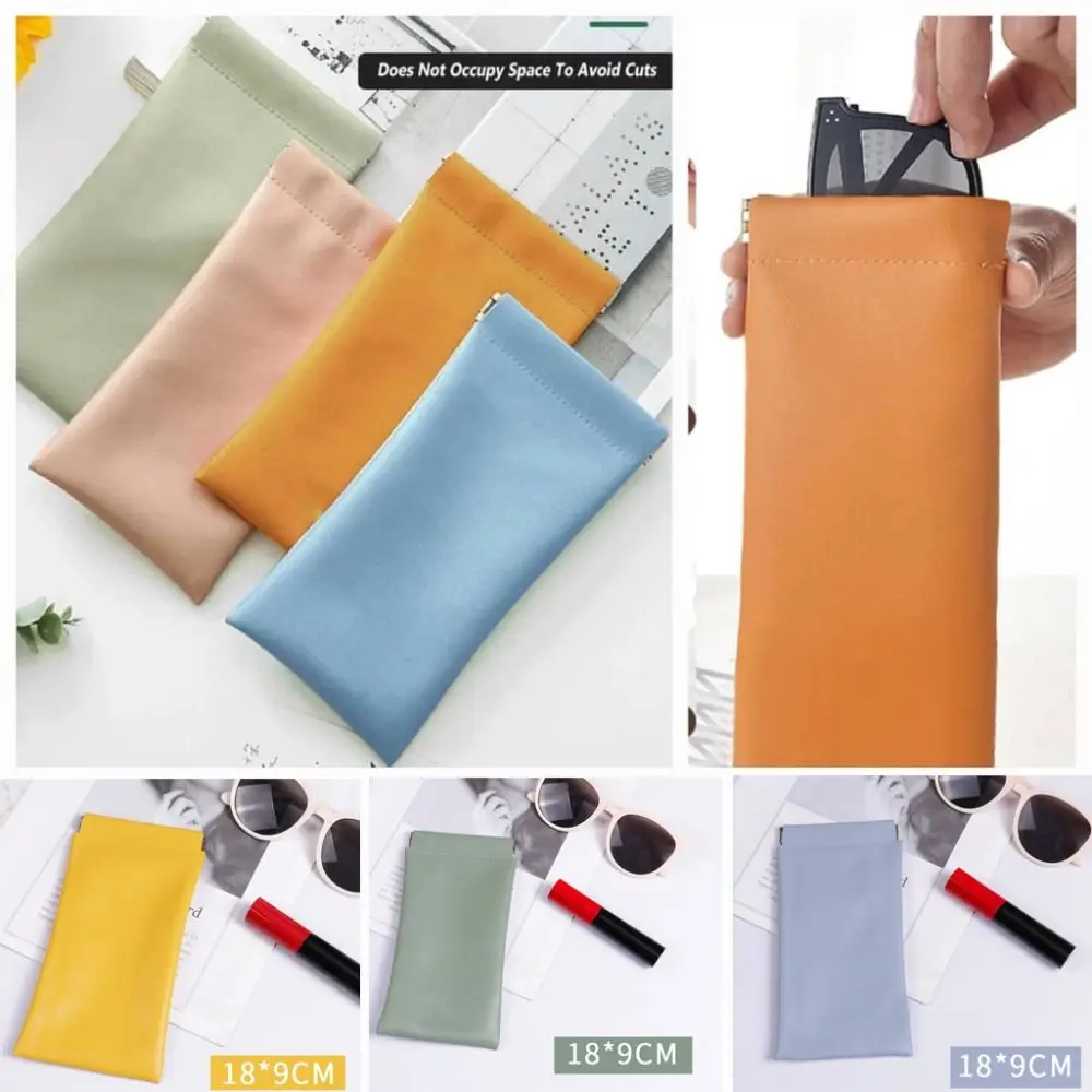 

Simple PU Leather Glasses Storage Bag Waterproof Shrapnel Mouth Eyewear Accessories Automatic Closed Portable Glasses Box