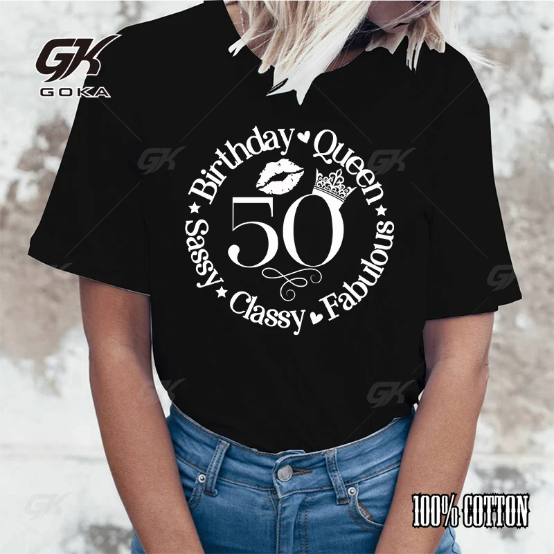 New Everyday You Sparkle 50 Years Of Fabulous But Today You Rule Print T-Shirts Women Summer Cool Short Sleeve