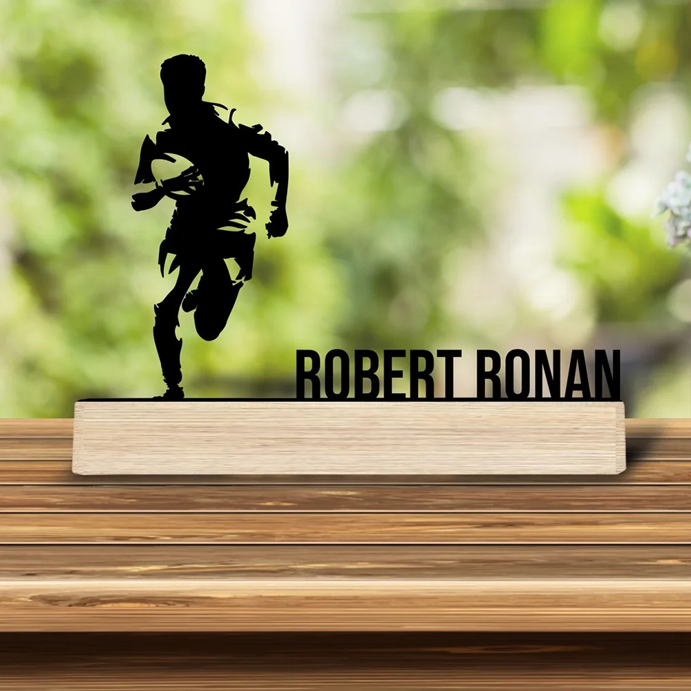 1pc Metal Desktop Ornaments and Decorations Custom Content With Wooden Base Unique Desktop Decoration Custom Gifts