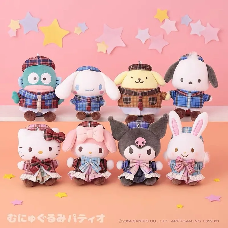 

anime Hello Kitty Kuromi Plush toys My Melody Retro Cinnamoroll Lolita Suit Girl's heart Doll School bag pendant Holiday Gifts