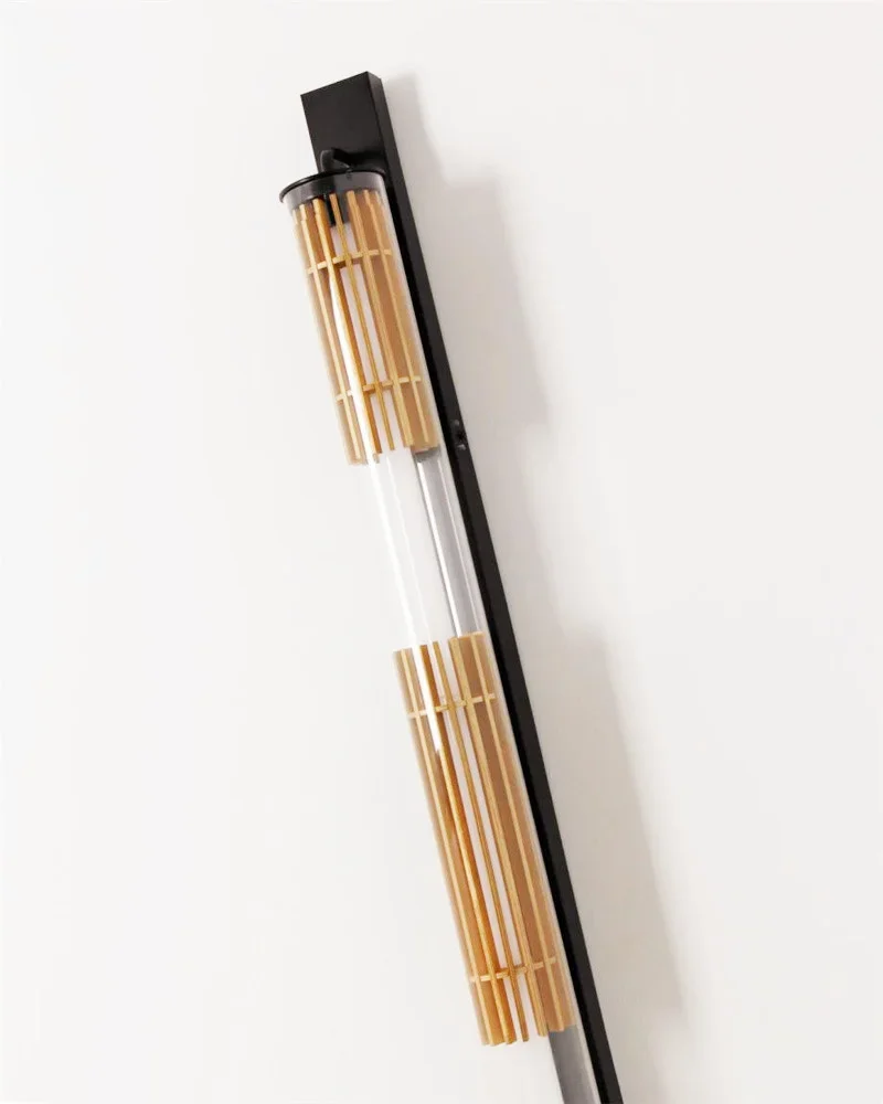 

Tubo Pendant Light Wood Long Tube Lamp Led Hotel Corridor American Vintage Linear Lamp Bedroom Headlight Dining Room Bar Lamp