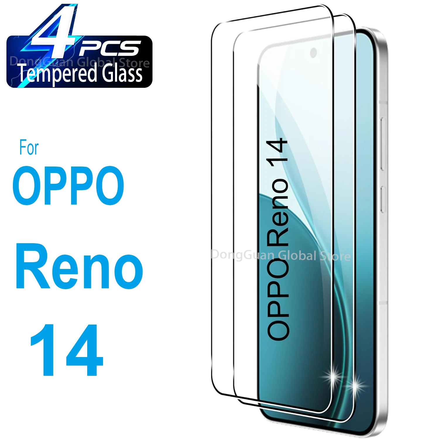 2/3/4 Uds vidrio templado para OPPO Reno 14 Protector de pantalla de vidrio templado película de vidrio