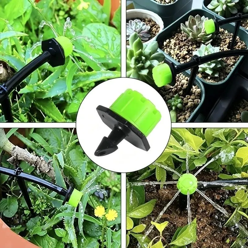 Water Flow Control Nozzles 21 pcs, Efficient Water Saving, Green 8-Hole Design, for Vegetable Garden Sprinkling