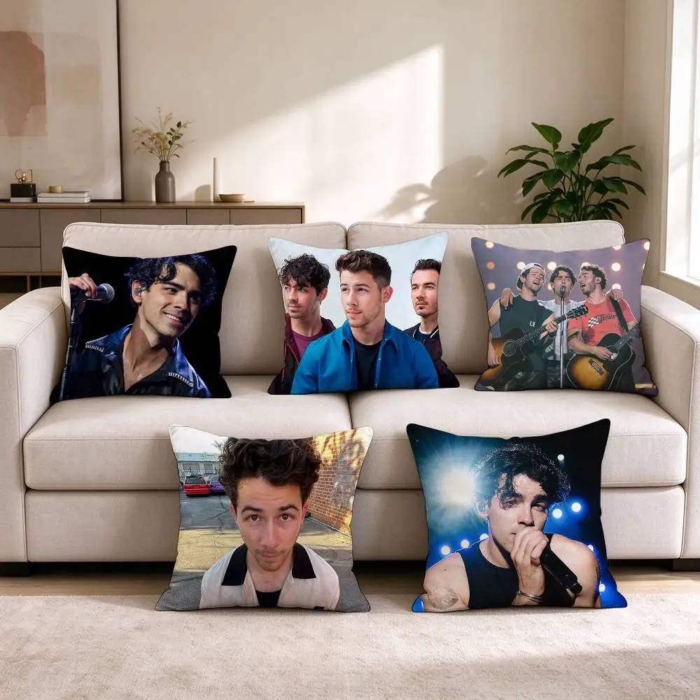 P-Pop Rock Trio Band J-Jonas Brothers  Pillow Case Square Double-Sided Sofa Cushion Cover Bedroom Bedside Pillow