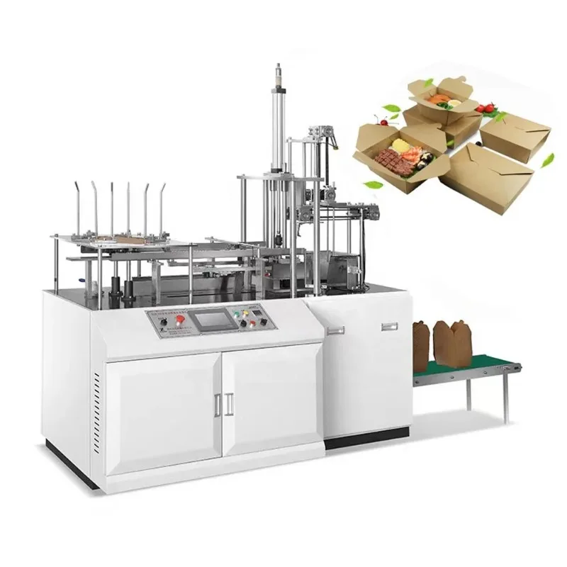 Disposable Paper Carton Box Making Machine PE Coated Food Paper Lunch Burger Packing Box Making Machine for Cardboard Box