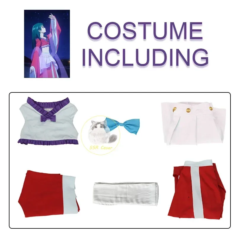 Disfraz de Cosplay de Anime The Apothecary Diaries Maomao, uniforme rojo, peluca verde, vestido de baile Hanfu chino para mujeres y niñas, disfraces de falda;