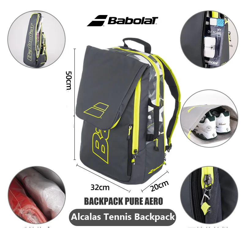 Adult Pure Aero BABOLAT Tennis Backpack Alcalas 2 Usages 3-Pack Tennis Racket Bag Portable Men Women Tenis Sports Storage Bags