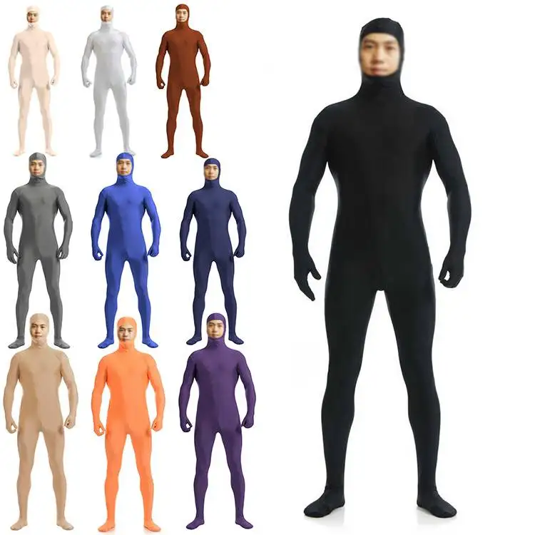 

Гимнастический костюм-боди с полным покрытием лица и тела, меняющий цвет, для сценических выступлений, из молочного шелка, для косплея, цельный