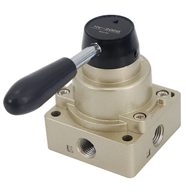 3 Position 4 Way Pneumatic Hand Lever Valve HV-02 HV-03 HV-04 Manual Rotary Directional Control Valve for Cylinder Control