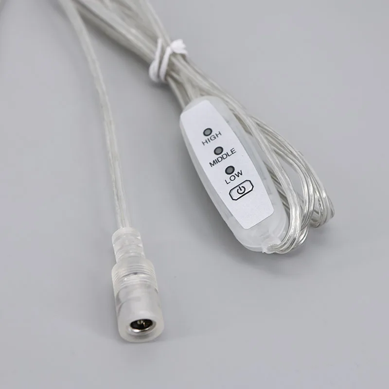 on/off Light Switch button transparent DC Power extend Cable 3A 12V 5.5x2.1mm Connector adjustable LED Strip Neon Light cord