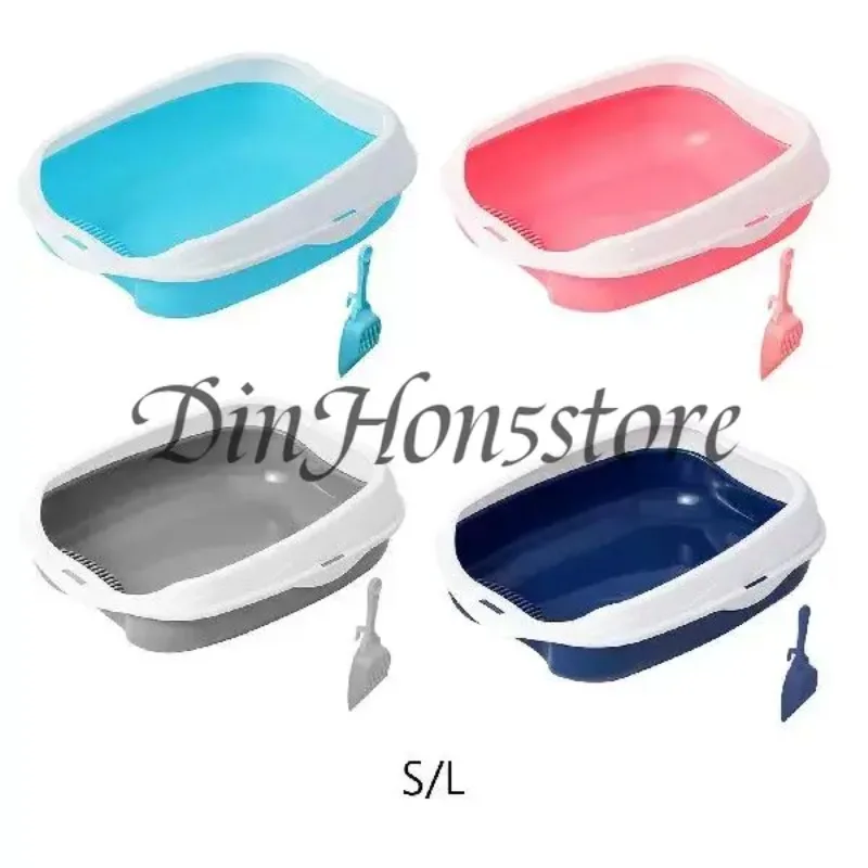 Cat Litter Box Bedpan Anti Splashing High Sided Pet Supplies Cat Toilet Kitty Litter Pan for Medium Large Cats Small Animals