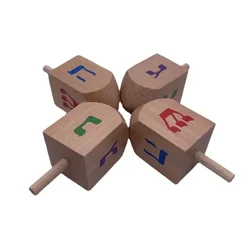 Hanukkah Wood Dreidels, Jewish traditional gyroscope toy, Chanukah Fun Game Passover Pessach Shavuot Purim Rosh Hashana