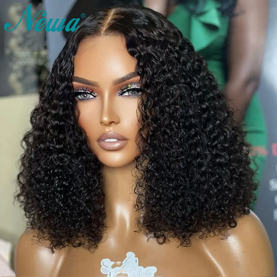 Short Curly Human Hair Wigs 13x6 HD Lace Frontal Wig Glueless Preplucked Human Wigs Ready To Go 13x6 Lace Front Human Hair Wigs image 5