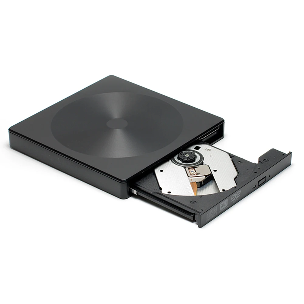 Custodia per unità ottica in plastica custodia per lettore DVD CD-ROM di tipo C USB3.0 doppia porta Plug and Play per Windows/Mac OS/Linux