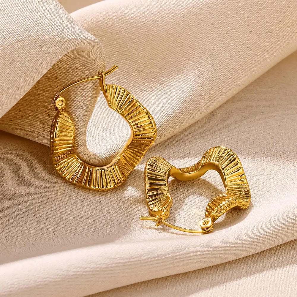 2023 New Fashion Stainless Steel Earrings For Women Unique Design Geometric Retro Irregular Earrings Jewelry Gifts Wholesale