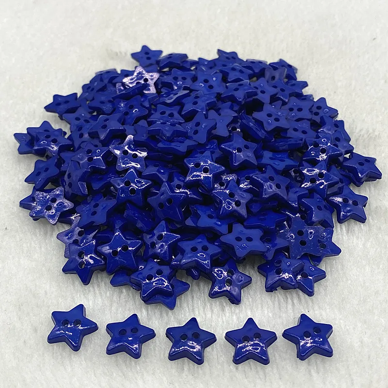 Five-Pointed Star Resin Sewing Buttons, Multicolour
