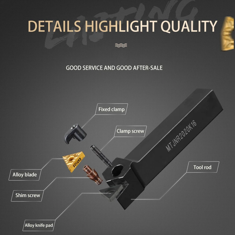 KaKarot  External Turning Tool MTJNR2020 MTJNR1616 MTJNR2525 MTJNR3232 Tool Holder TNMG Carbide Insert Lathe Cutting Tools 1Set