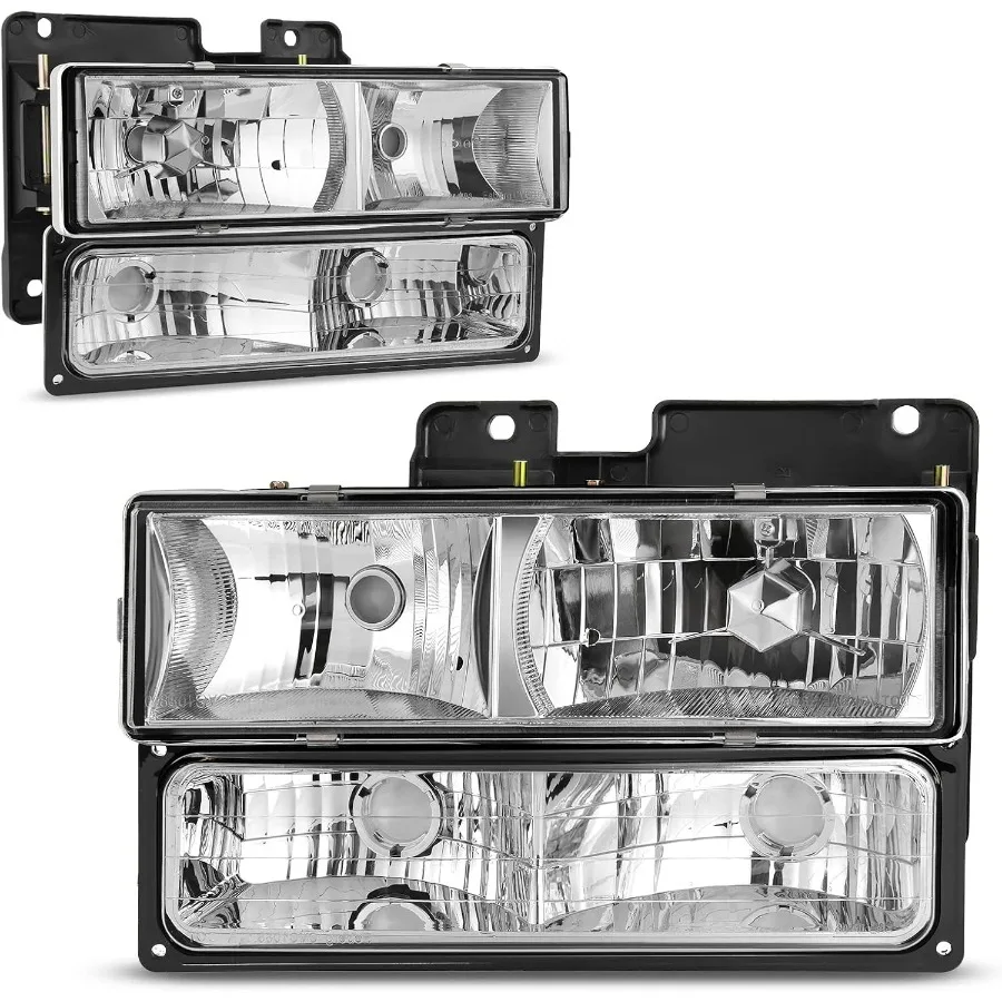 

Headlight Assembly Compatible with 1990-2000 Chevy GMC C1500 C2500 C3500 K1500 K2500 K3500 C/K Suburban Blazer 95-99 Tahoe 1992-