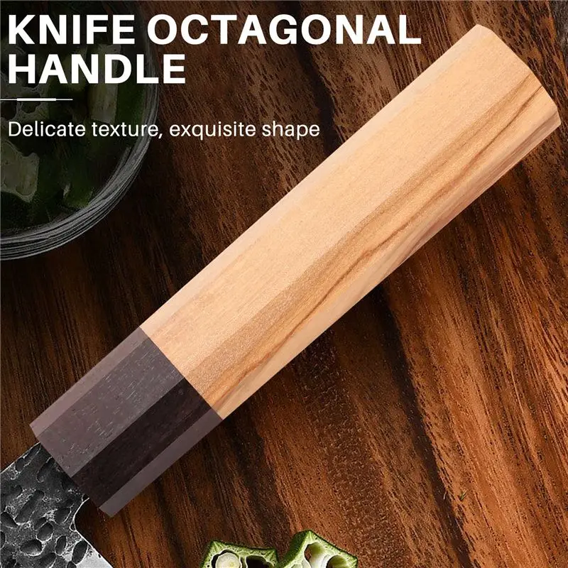 A69echef Knife Wa Handle Wood Handle Octagonal Handle Crafts Manual DIY Semi-Finished Damascus Knife Handle Kitchen