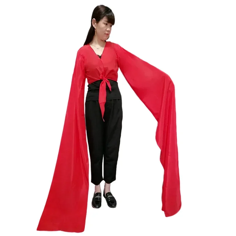 أكمام مائية ملابس الرقص الكلاسيكي ملابس الرقص الشعبية امرأة الوطنية يانغكو ملابس رقص مرحلة الأداء الزي ملابس هانفو