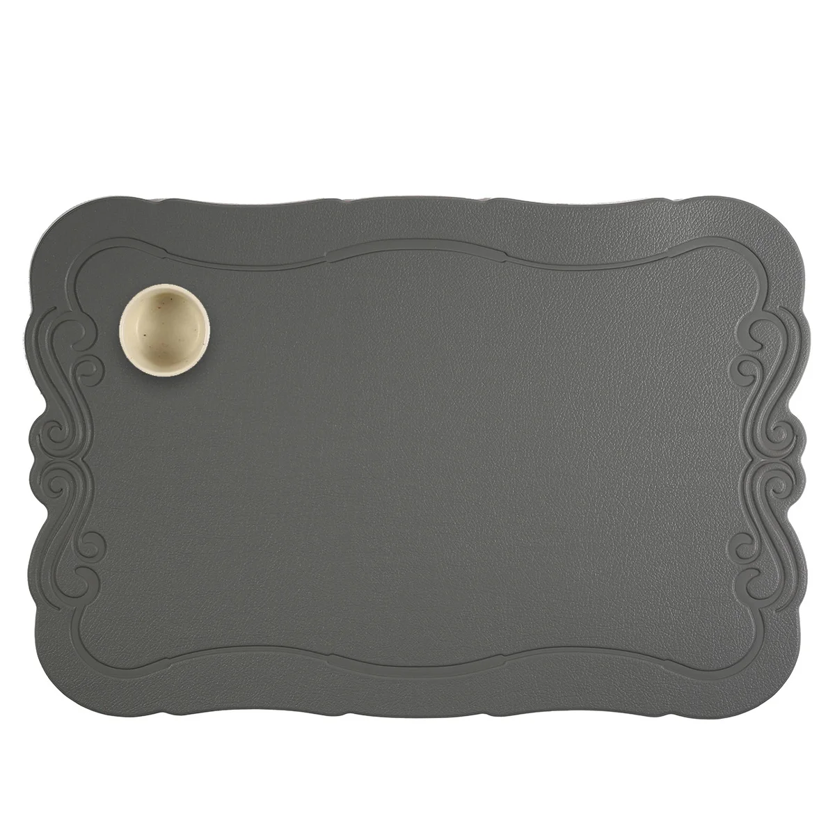 1pcs Faux leather dining placemat with Edge embossing insulation mat hotel restaurant placemats coasters