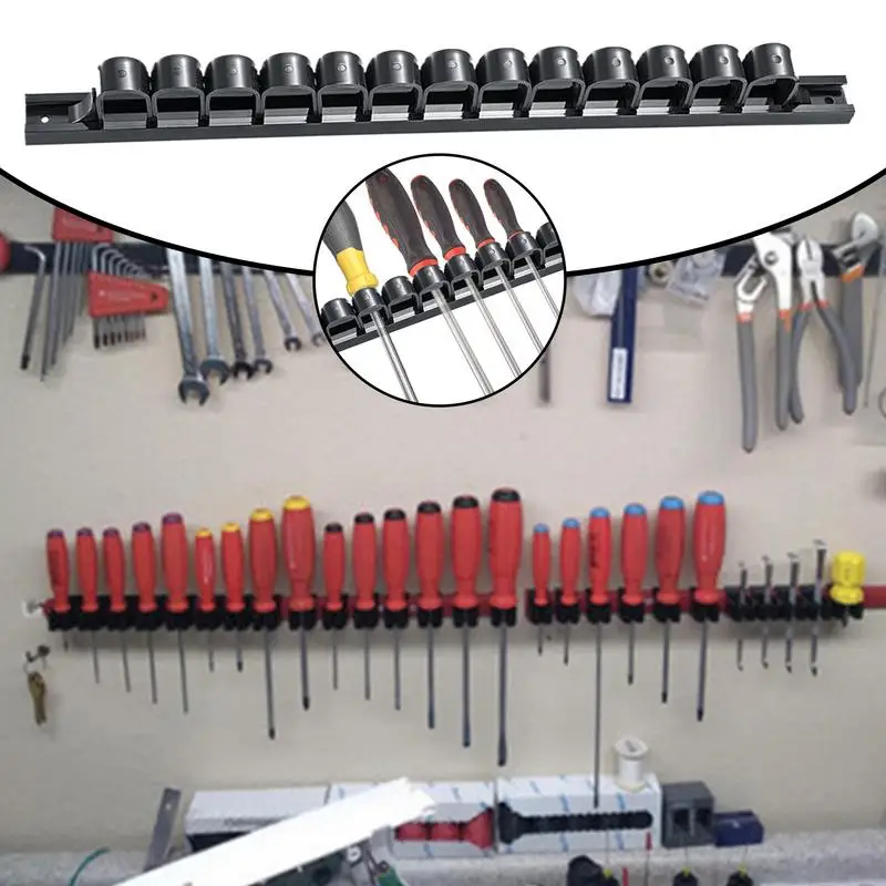 Tool Display Rack Ergonomic Wall Mount Screwdriver Rack Space Saving Tool Organizer Hand Tool Storage Rack For Workshop Garages