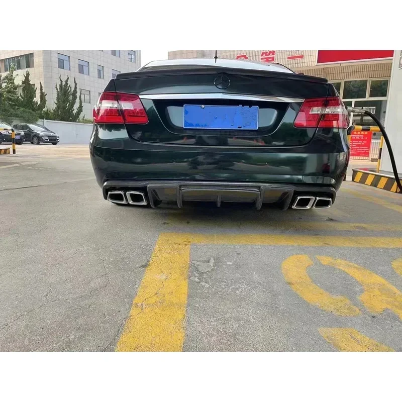 New！ For Mercedes Benz E-Class W212 E63 AMG modified CLS blade style rear bumper lip genuine carbon fiber diffuser body kit 2009