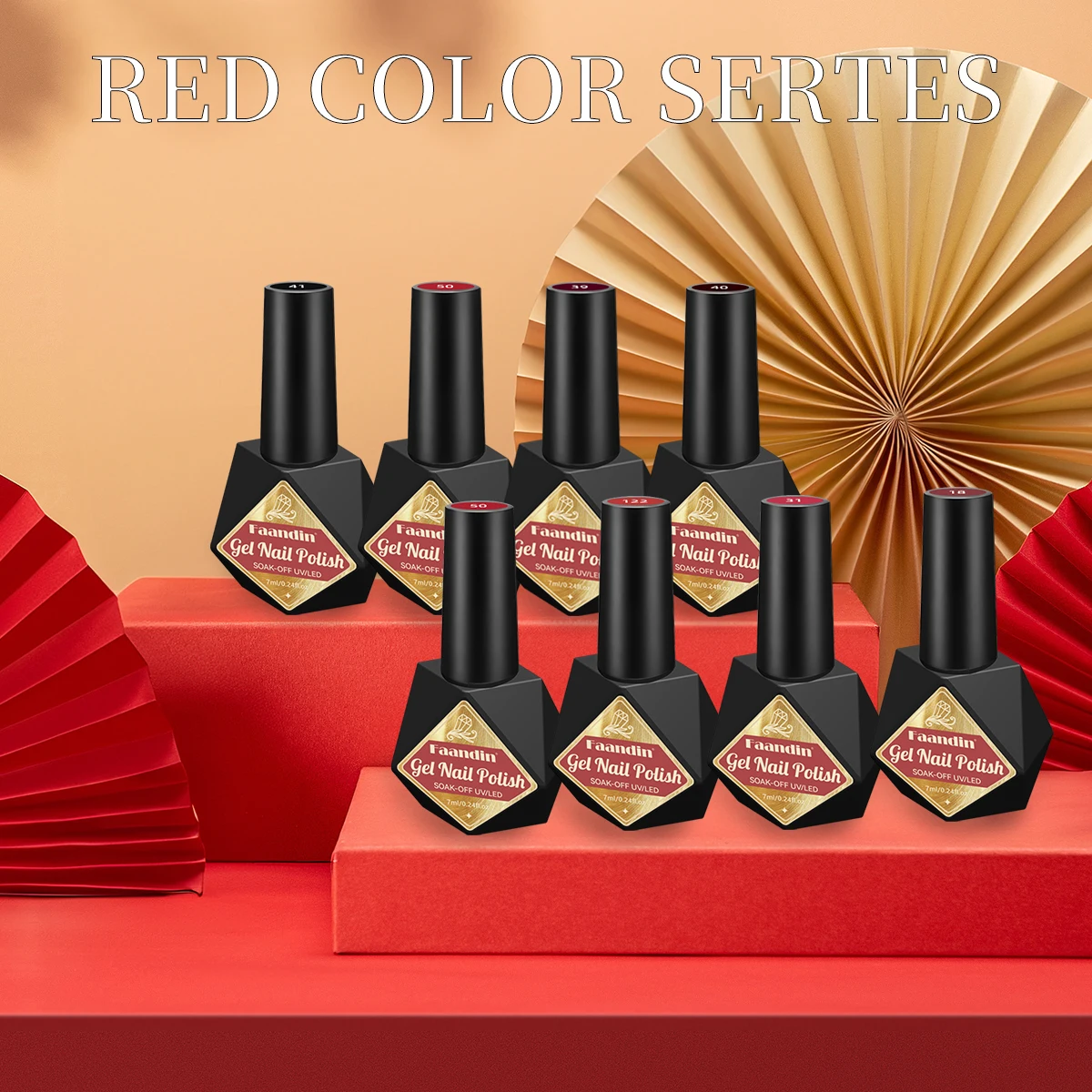 زجاجة فانين 7 مل 1، لون خالص، طلاء أظافر جل أخضر لامع، جل طلاء أظافر أحمر مختار، شكل زجاجة جديد، مصباح الأشعة فوق البنفسجية سريع الجفاف، ألوان كاملة، ليس من السهل أن يسهل استخدامها في صالونات الأظافر، جل طلاء الأظافر العصرية للنساء