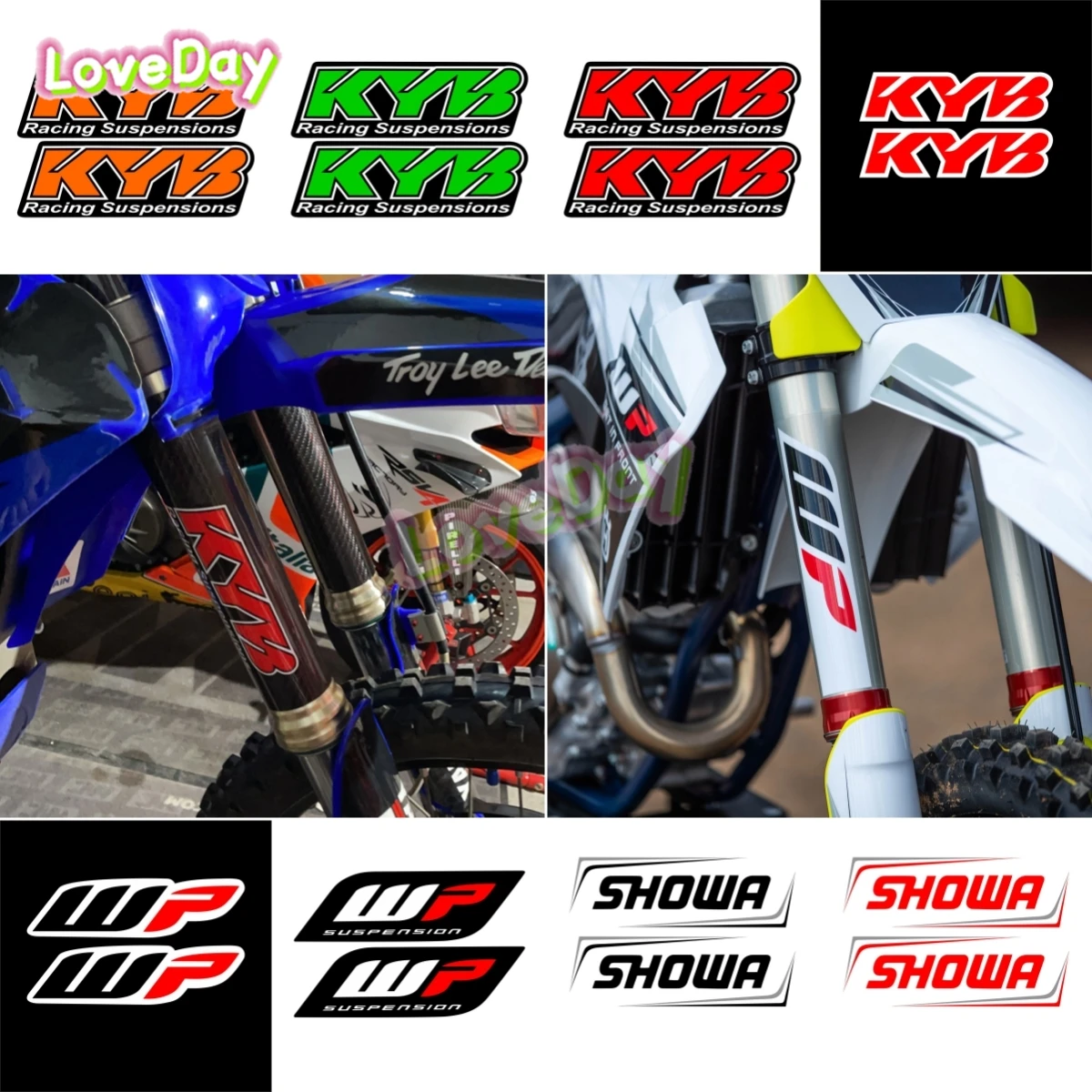2Pcs Off-road Motorcycle Bicycle Sticker Fork Showa Kyb Wp Suspension Decal Racing Motorcycle Hondaa Yamahaa Benellis Decal