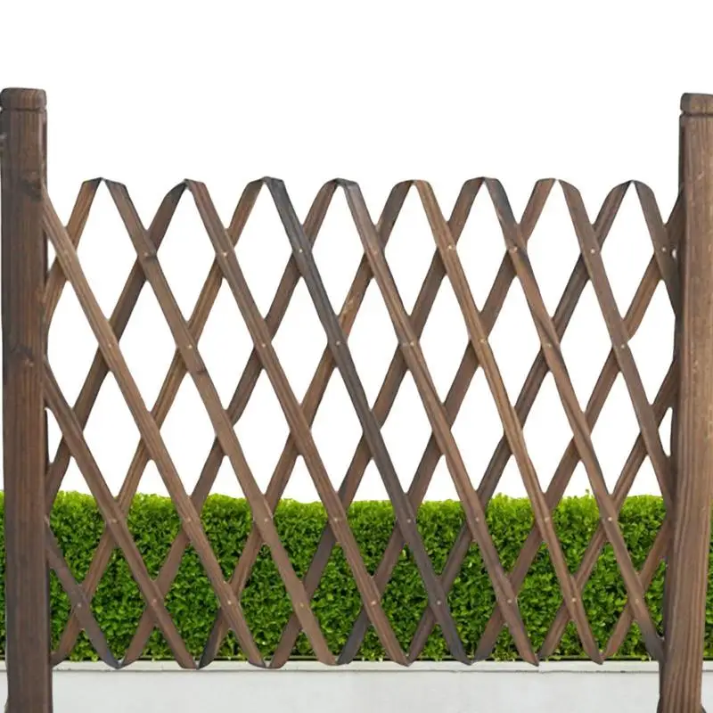 Expanding Fence Decorative Anticorrosion Wooden Fence Plant Climb Trellis Pet Safety Fence For Patio Garden Lawn Decoration