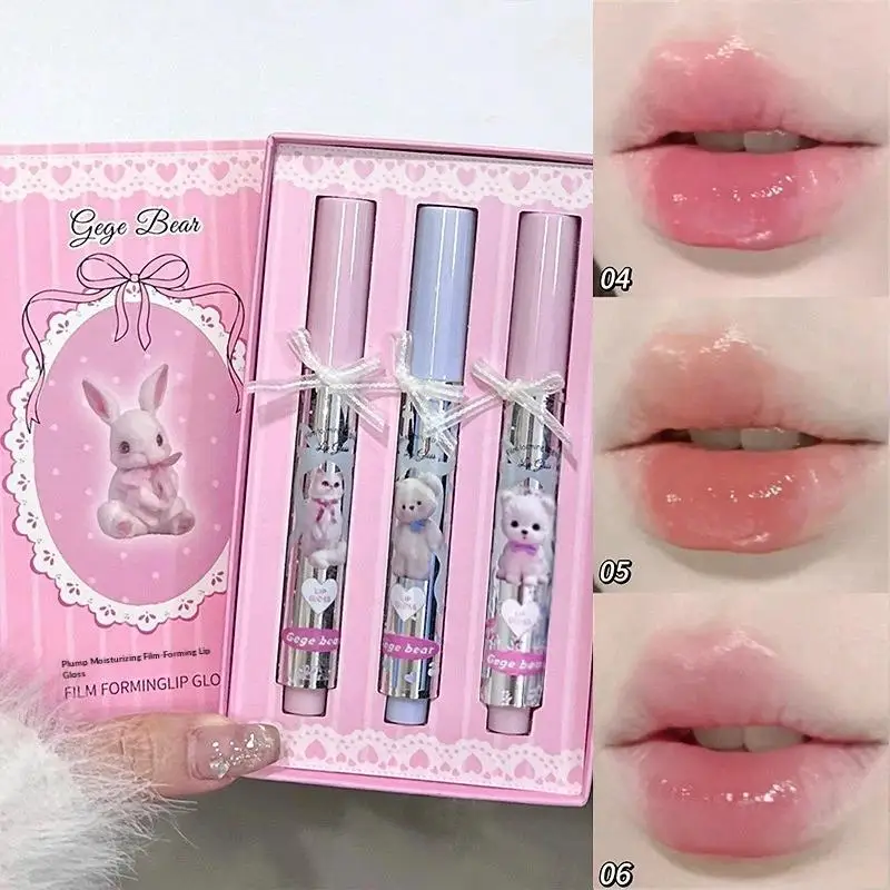 1pc Gege Bear Tinta per labbra lucidalabbra a lunga durata - Nessuna trasferimento, idratante per un aspetto naturale e da indossare tutto il giorno