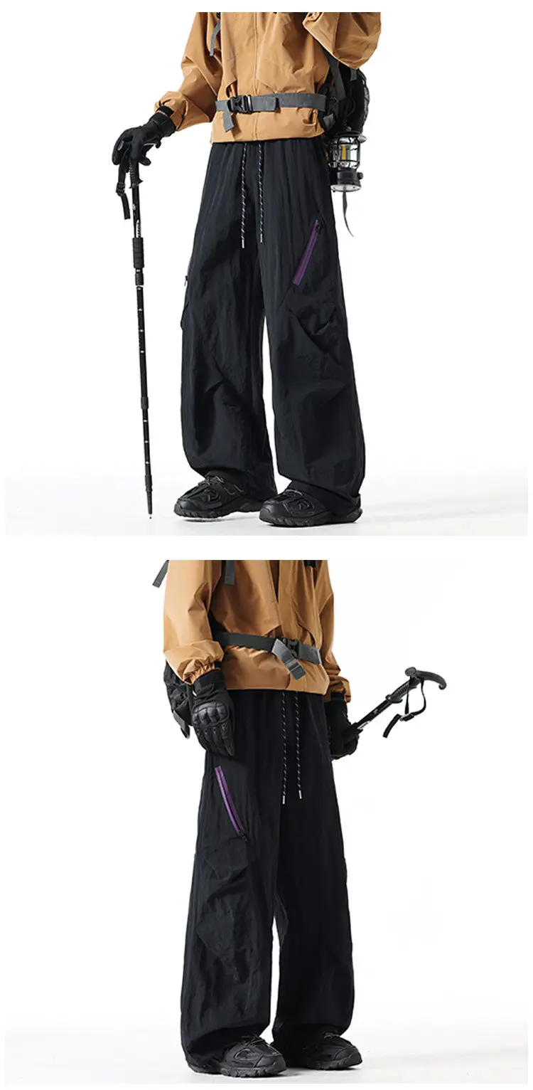 2026 Neue Unisex Winddichte & Wasserdichte Outdoor-Wanderhose mit Seitenreißverschluss-Design Wasserabweisende Winddichte Techwear-Hose – Detail 3