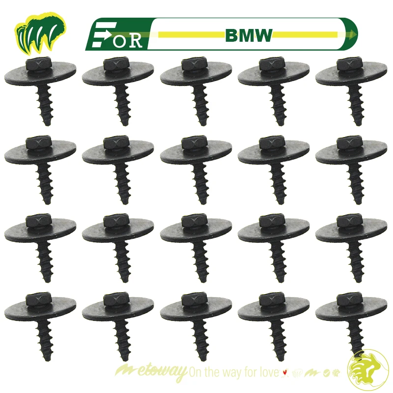 

20pcs Screws For BMW Vehicle Chassis Guard Plate Screws Rear Fender Screws Fixing Screws Bolts