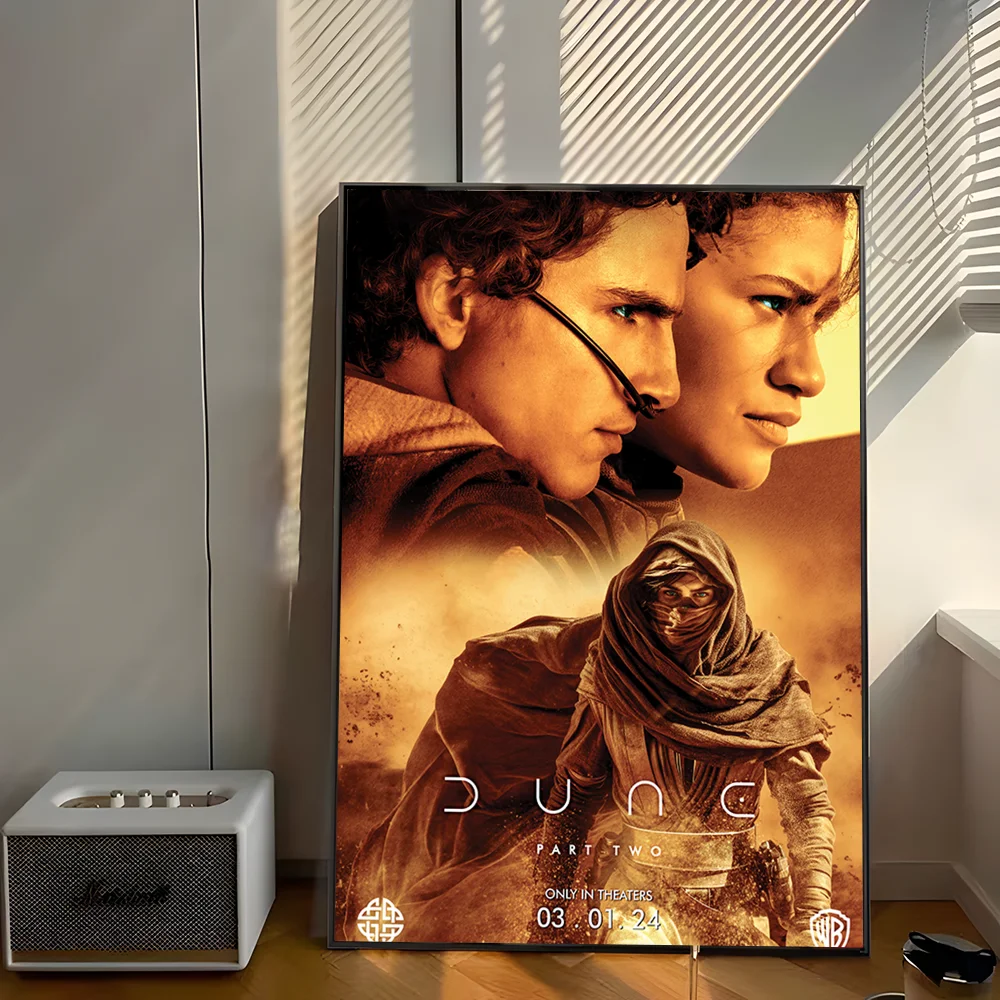 Dune Movie Poster Self-adhesive Art Poster Retro Kraft Paper Sticker DIY Room Bar Cafe Vintage Decorative Painting