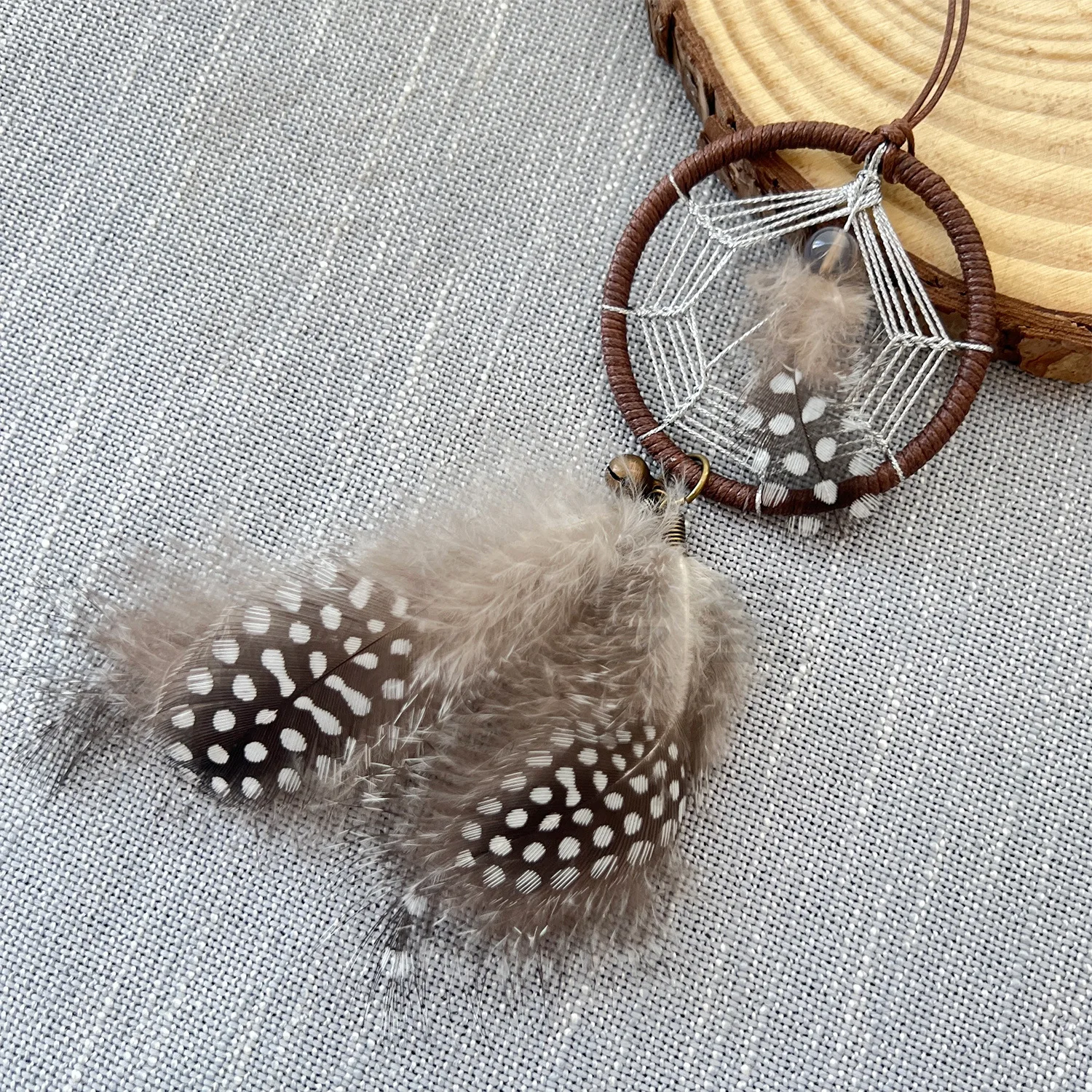 Vintage Pearl Wool Automobile Hanging Ornament tessuto a mano Dreamcatcher Car piccoli ornamenti prodotto finito