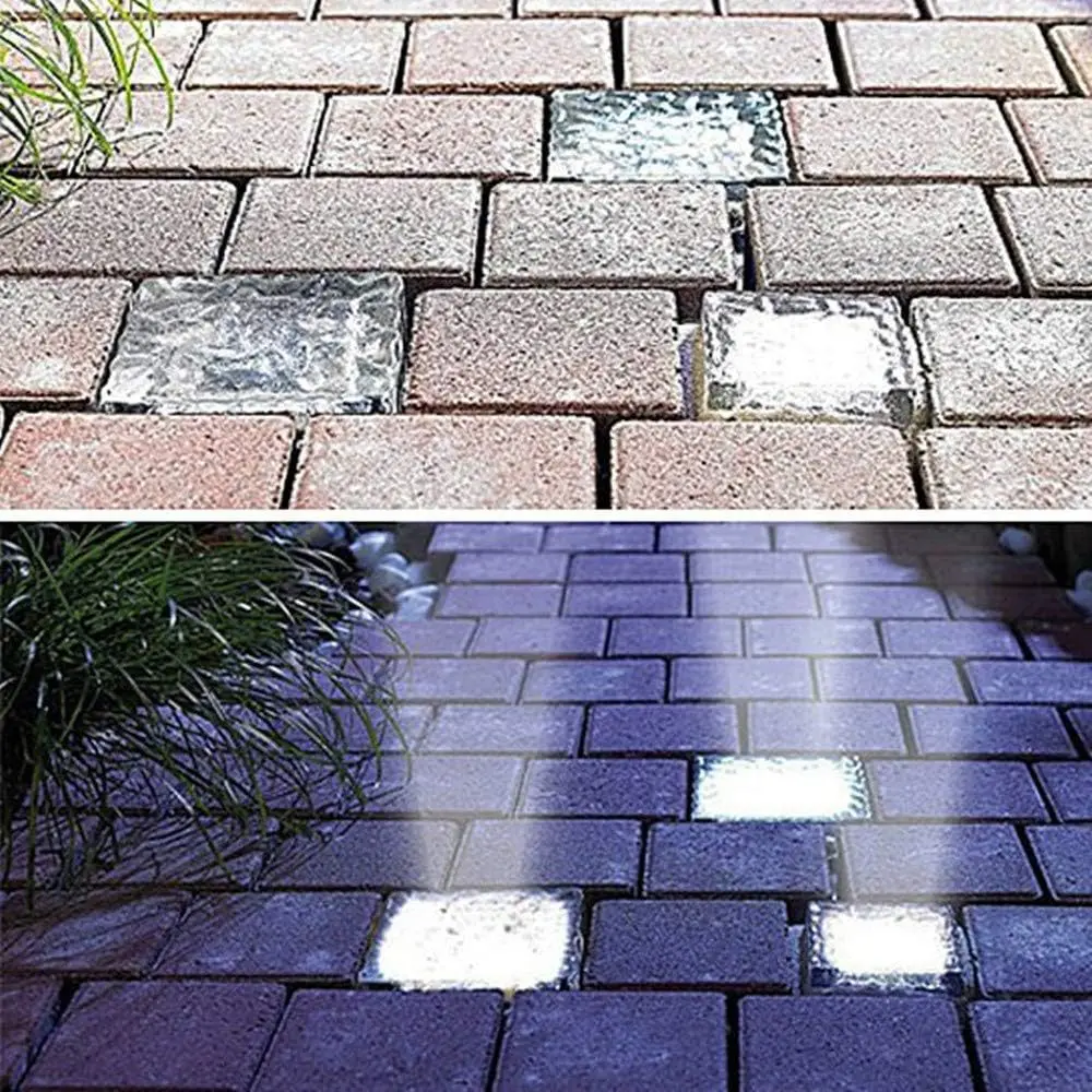 Solar Ice Cube Glass Block Light - Outdoor Square Landscape Lamp for Garden Yard Pathway Christmas Decor