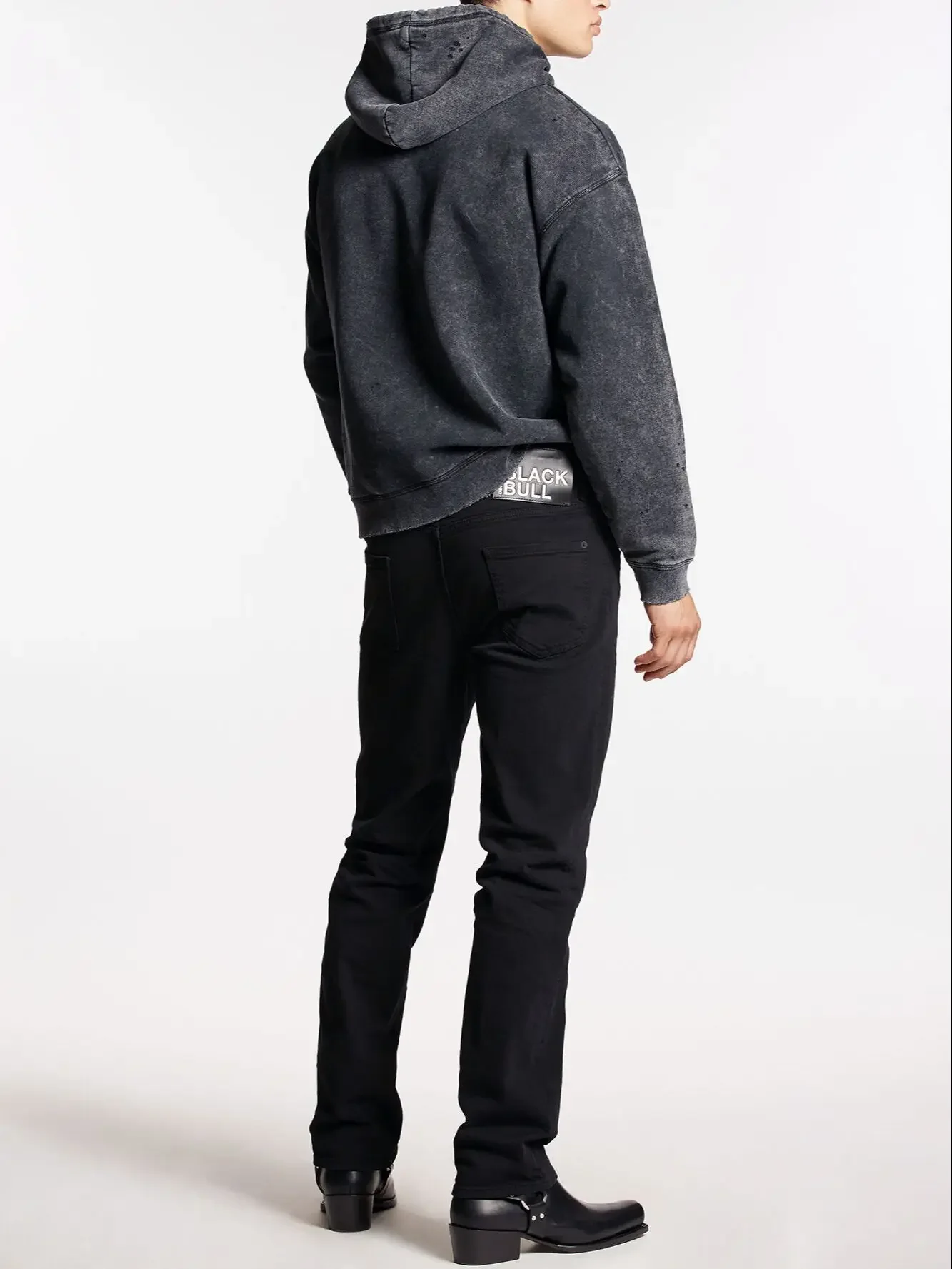 2024 Spring/Summer New D2 Jeans for Men, Washed, Scratched, Patched, Painted, Inked, Small Feet, Black