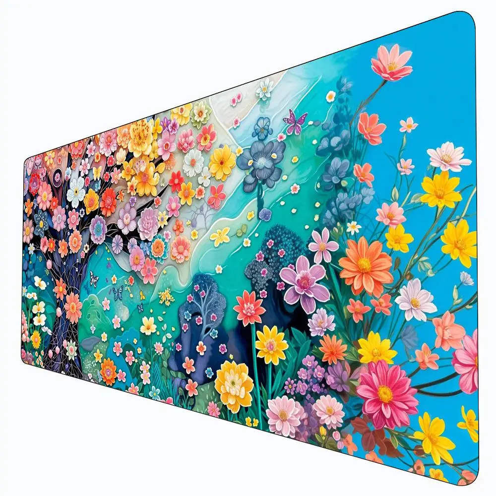 

Large flowers mouse pad 30*80CM HD print design mousepad desk mat extended thickened with rubber anti-slip Mice pads Office rug