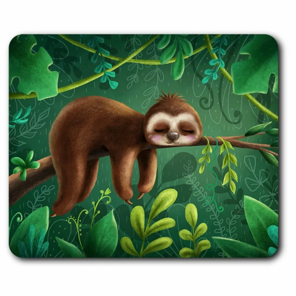 

Sleeping Sloth Mouse Mat Wild Funny Animals Cartoon Desk Accessories Computer Office Work Home Mousepad Pad PC high quality