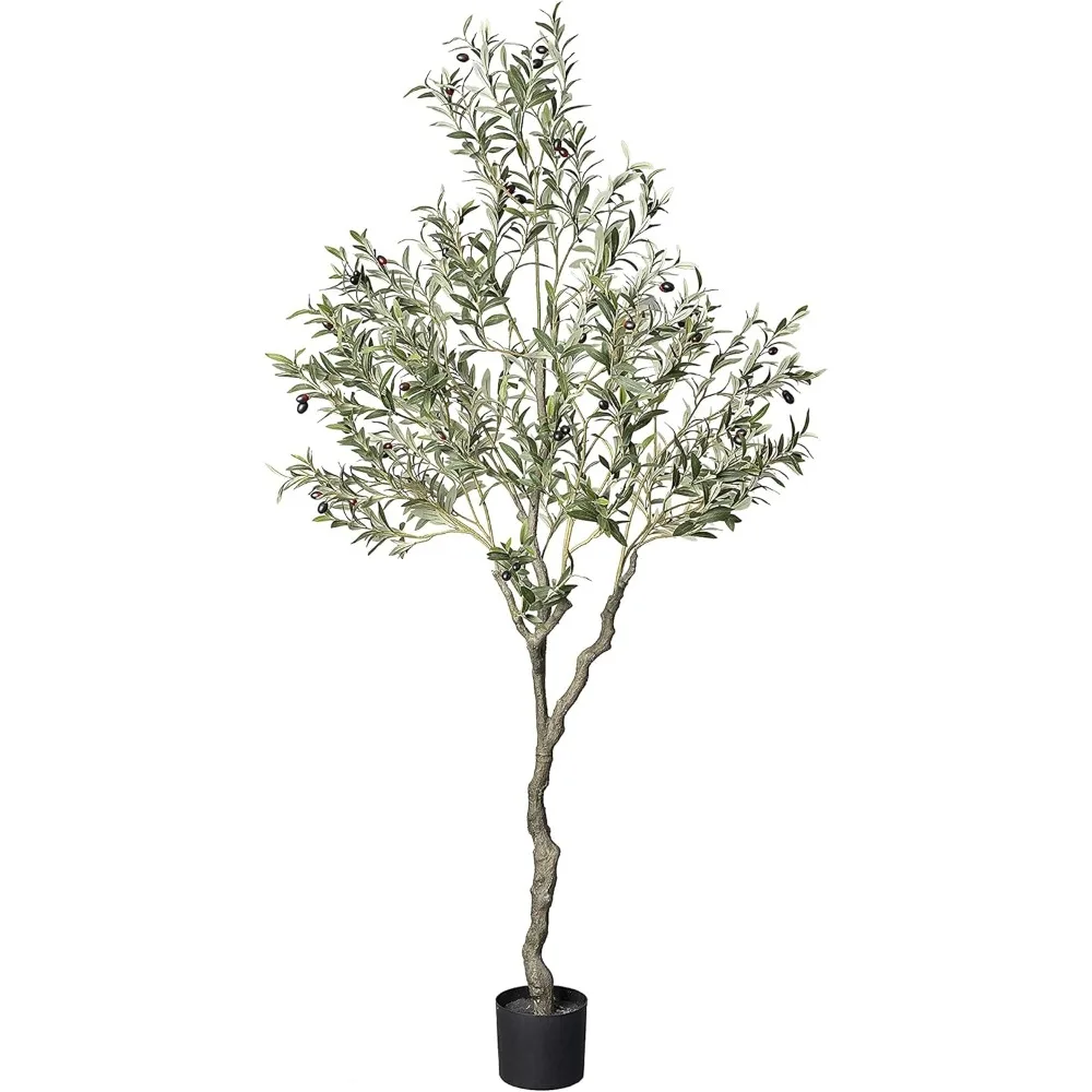 Artificial Olive Tree for Christmas, 7 Feet Tall, Fake Indoor Tree, Faux Decorative Plants for Wedding