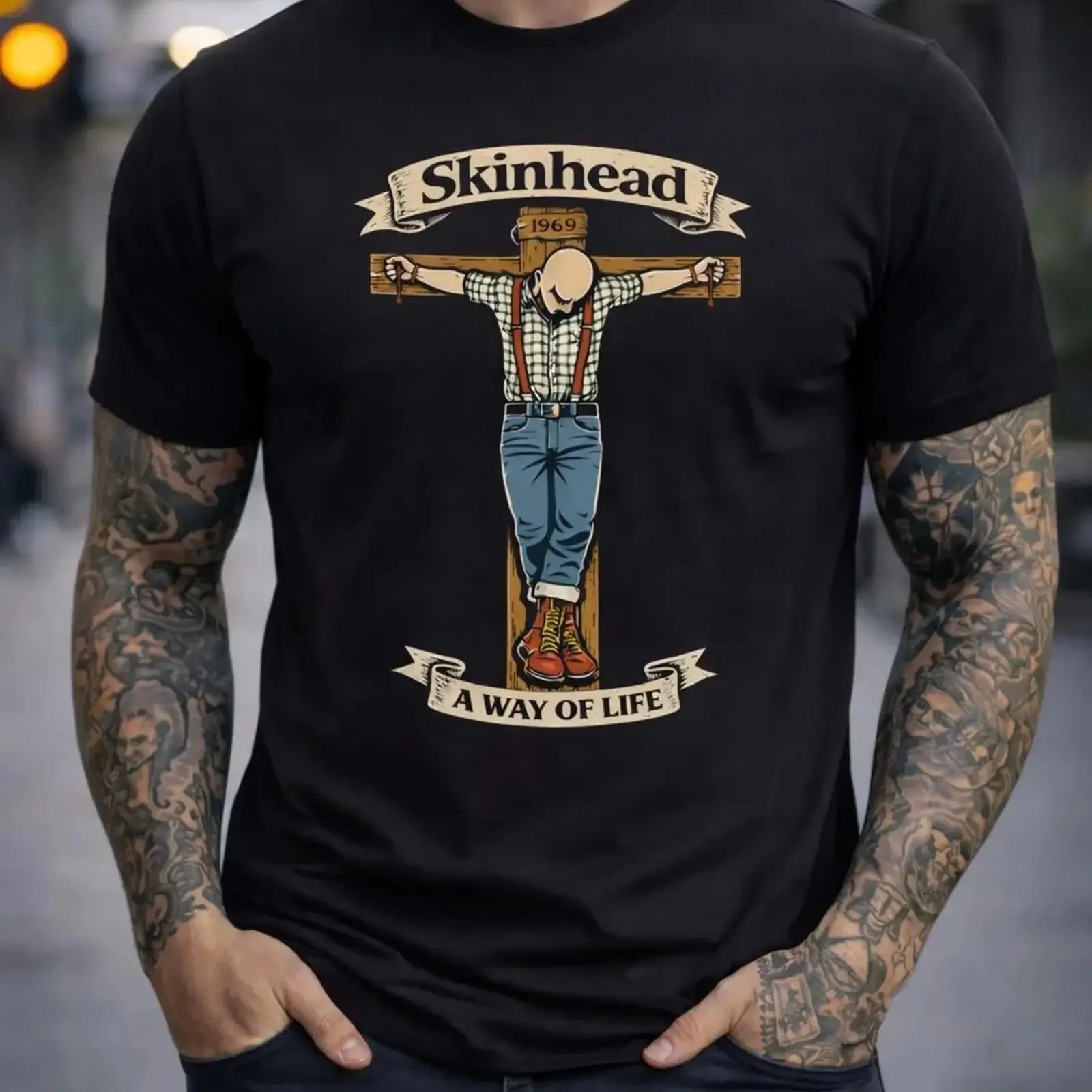 Skinhead 1969 T Shirt A Way of Life Working Class Street Style vintage Washed Casual graphic Slightly fashion Unisex streetwear
