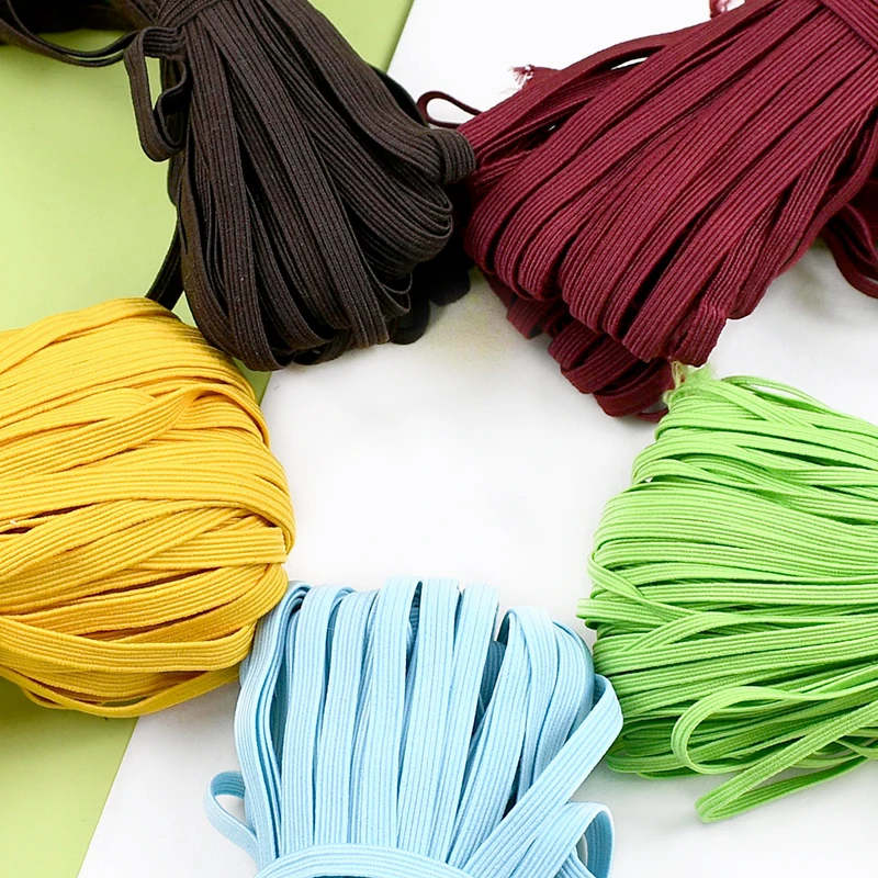 

10/20M 3/6mm Flat Elastics Band for HairBand Bungee Cord Elastic Shoelaces Underwear Ribbon Strap Sewing Belt Pants Rubber Bands