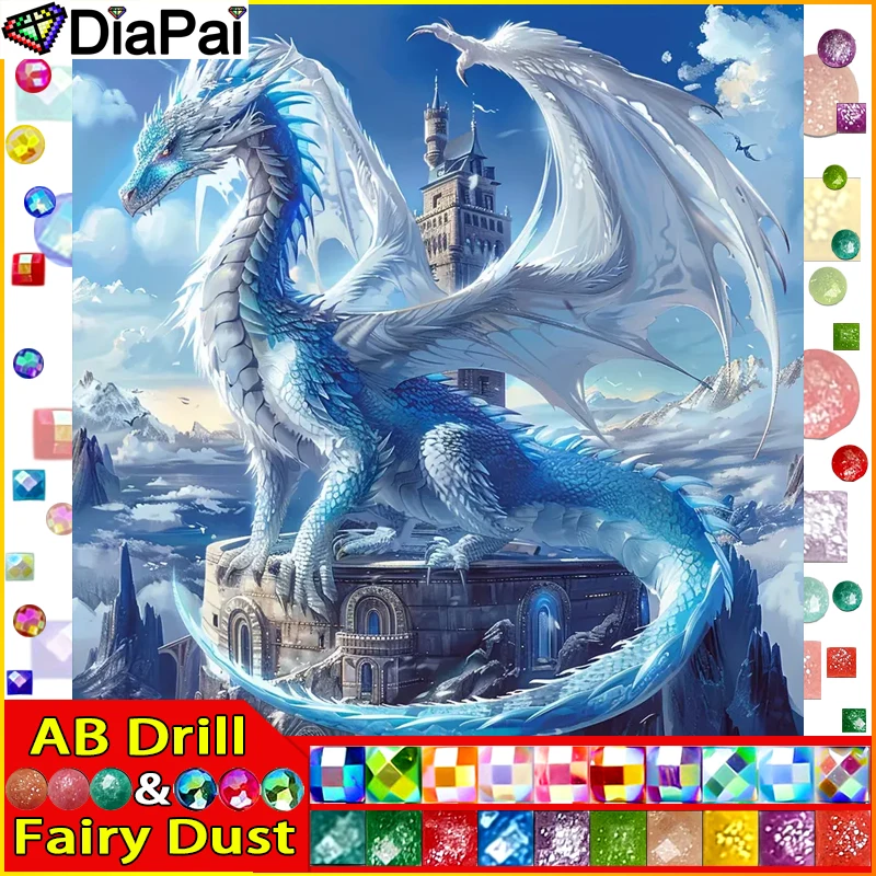 DIAPAI Fairy Dust AB Diy Full Square Round Drill 5D Diamond Painting Diamond Embroidery 