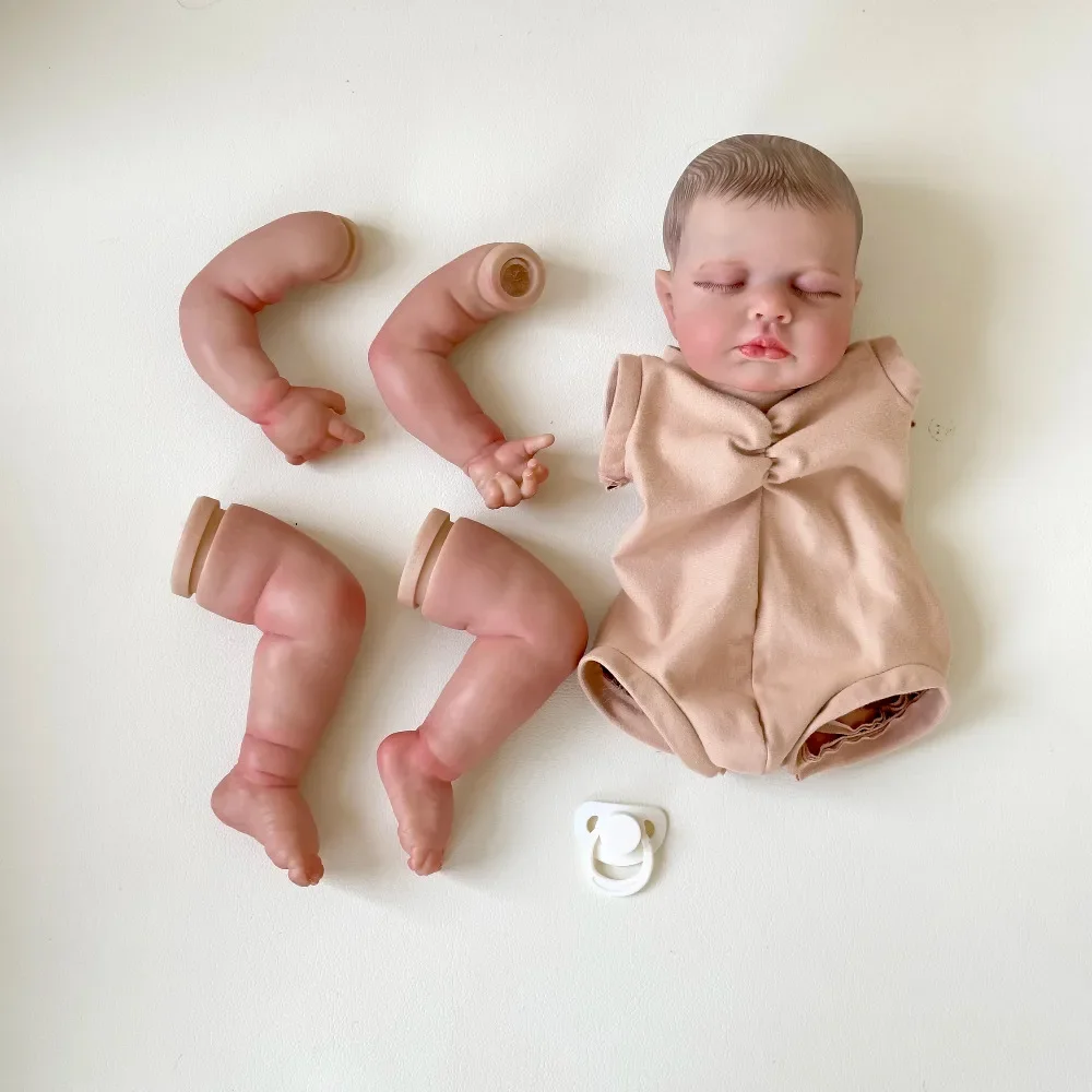 19-calowe już pomalowane zestawy Loulou Reborn Doll Parts z tkaninowym korpusem taka sama jak obraz 3D Skin Muñeca Kit Bebe Reborn