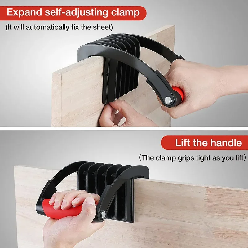 Goldblatt Panel Carrier Plywood Lifting Tool Drywall Carrying Tool Plywood Carriers Tool Clamping Thickness up to 1 inch