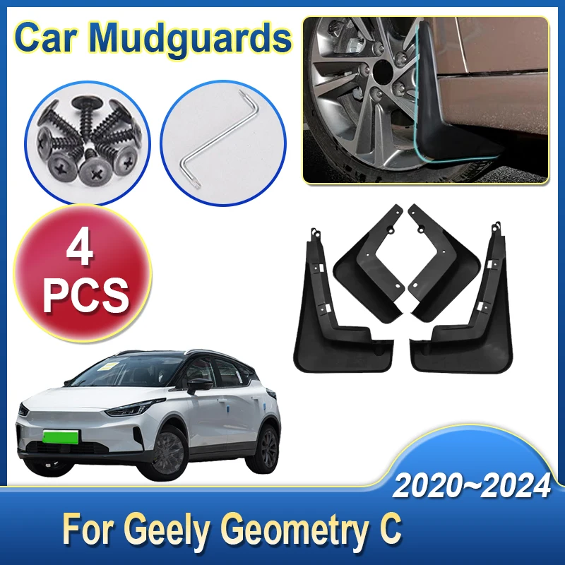 Car Mud Flaps For Geely Geometry C Accessories M6 2020 2021~2024 Front Rear Fenders Mudguards Mudflaps Splash Guards Flaps Wheel