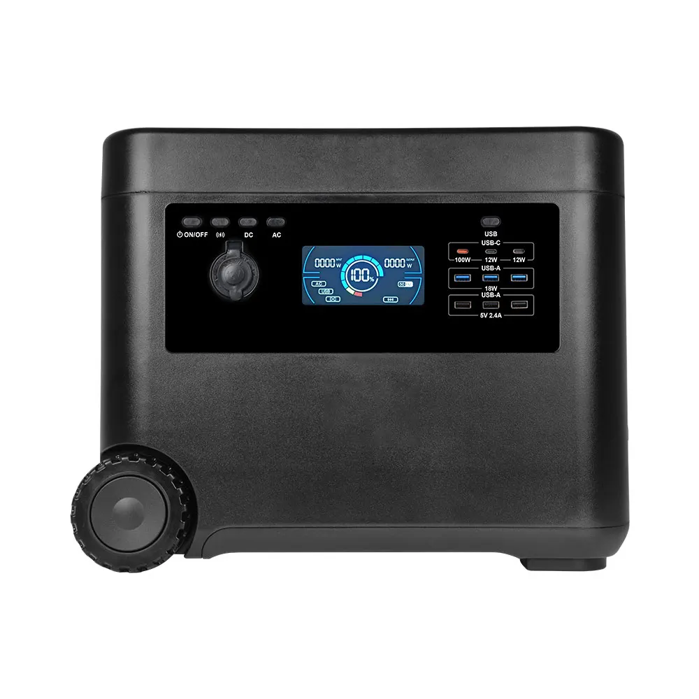 Pure Sine Wave 2304Wh Outdoor Charging Lifepo4 Flashlight Off Grid Portable Power Stations Solar Power Generator 3000W